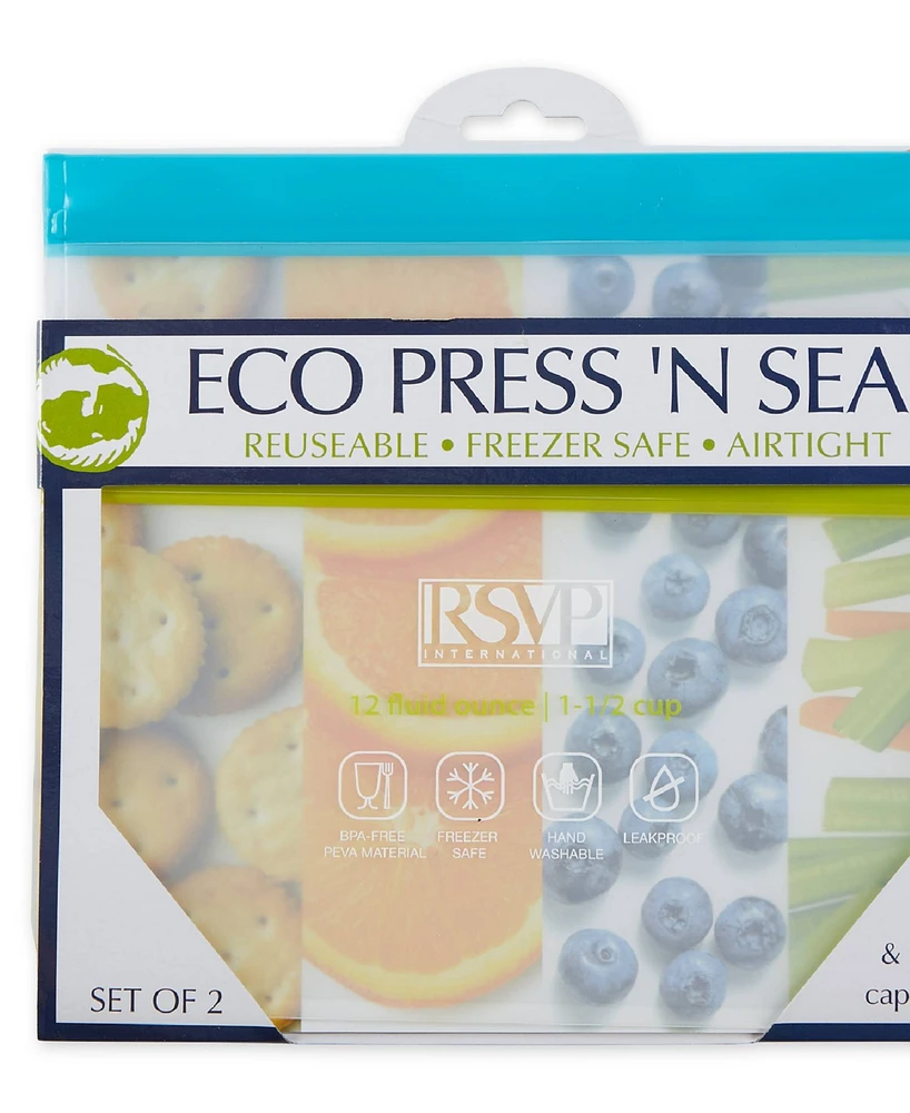 Rsvp International Polyethylene 2 Piece 9" x 8.25" Eco Press-n-Seal Bags