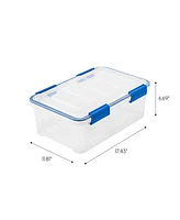 Iris 3 Pack Quart WeatherPro Plastic Storage Box Durable Lid and Seal and Secure Latching Buckles