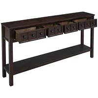 60" Rustic Console Table with Drawers & Shelf