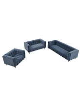 Streamdale Furniture 3-Piece Modern Sofa Set With Tufted Backrest