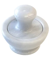 Rsvp International Stoneware Marble Spice Grinder - White 4x4x2"