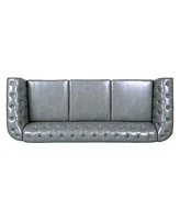 Streamdale Furniture 84.65" Rolled Arm Chesterfield 3 Seater Sofa