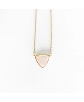 sanctuaire Sanctuary Project by Rose Quartz Triangle Statement Pendant Necklace Light Pink