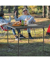 Folding Camping Table with All-Weather Hdpe Tabletop and Rustproof Steel Frame