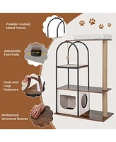 Costway 47" Large Cat Tree Tower with Top Perch Cat Bed Cat Condo Scratching Posts Indoor