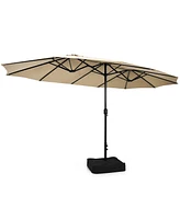 15 Ft Patio Double Sided Umbrella Outdoor Market