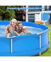 Costway Round Above Ground Swimming Pool Patio Frame W/ Cover Iron