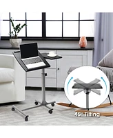 Costway Mobile Standing Desk Height Adjustable Sit to Stand Laptop Desk