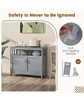Costway Kitchen Buffet Server Sideboard Storage Cabinet with 2 Doors & Shelf
