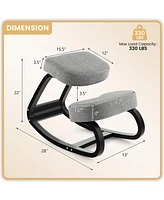 Costway Rocking Kneeling Chair Ergonomic Posture Correcting Back Pain Padded Cushion