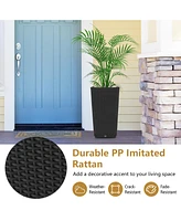 2PCS Outdoor Wicker Flower Pot 22.5''Tall Planters with Drainage Hole