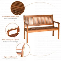 Costway 50'' Two Person Outdoor Garden Bench Loveseat Porch Chair