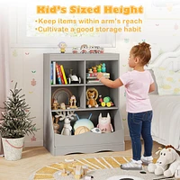 3-Tier Children's Multi-Functional Bookcase Toy Storage Bin Floor Cabinet