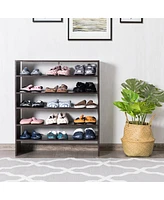 Costway 3 Pcs Stackable Shoe Rack 31-Inch Horizontal Organizer 2-tier StorageShelf