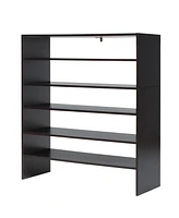 Costway 3 Pcs Stackable Shoe Rack 31-Inch Horizontal Organizer 2-tier StorageShelf