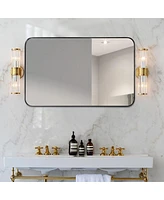 Costway 32"x20" Wall-Mounted Rectangle Mirror Metal Frame Bathroom Entryway