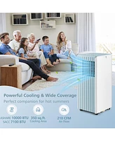 Costway 7100 Btu (10000 Ashare) Portable Air Conditioner 3-in-1 Ac Unit w/ Cool Dehum Fan Sleep Mode