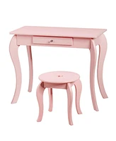 Costway Kids Vanity Set Princess Makeup Dressing Play Table