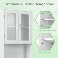 Wooden Over The Toilet Storage Cabinet Spacesaver Organizer Bathroom Tower Rack