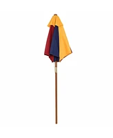 Costway 4 Seat Kids Picnic Table w/Umbrella Garden Yard