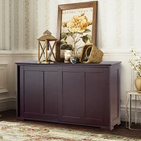 Costway Kitchen Storage Cabinet Sideboard Buffet Cupboard Wood Sliding Door Pantry Brown