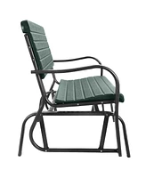 Costway Outdoor Patio Swing Porch Rocker Glider Bench Loveseat Garden Seat Steel