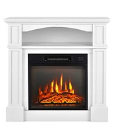 Costway 32" 1400W Electric Fireplace Mantel Tv Stand Space Heater