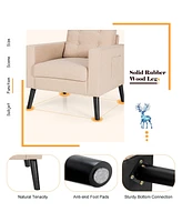 Costway Modern Accent Armchair Upholstered Single Sofa Chair