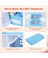 Kids Play Tent Large Playhouse Children Castle Fairy Gift w/ Mat
