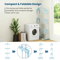 Costway 4-tier Folding Clothes Drying Rack with Rotatable Side Wings & Collapsible Shelves