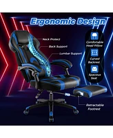 Adjustable E-Sports Racing Style Chair with Padded Headrest, Lumbar Support