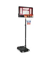 Costway Kids Basketball Hoop Portable Backboard System with Adjustable Height Ball Storage