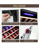 20 Inch Cooler Refrigerator for 33 Bottles with Tempered Glass Door
