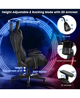 Gaming Chair with Rgb Led Lights Racing Game Chair with Meta Base & Class-4 Gas Lift