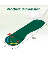 9.8FT X 3FT Par 3 Holes Golf Putting Green Mat Set for Indoor & Outdoor Practice