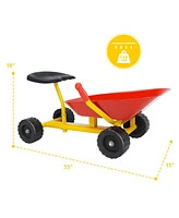 Costway Heavy Duty Kids Ride-on Sand Dumper Front Tipping w 4 Wheels Sand Toy Gift