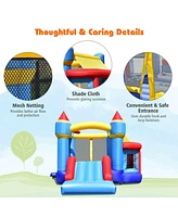 InflatableBounce House Castle Slide Bouncer Kids Shooting Net/Without Blower