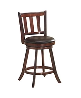 Costway Set of 2 25'' Swivel Bar stool Leather Padded Dining Pub