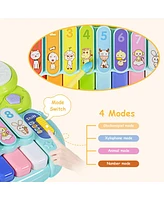 Costway 3 in 1 Musical Instruments Electronic Piano Xylophone Drum Set Learning Toys