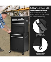 Costway High Capacity 6-Drawer Rolling Tool Chest Storage Cabinet Toolbox Combo