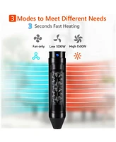 Costway 1500W Portable Oscillating Ceramic Pedestal Heater Timer Remote Control
