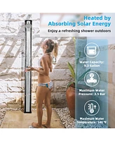 7.2 Ft 9.3 Gallon Solar Heated Shower w/ Adjustable Head & Foot Tap Spigot