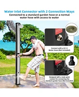 Costway 7.2 Ft 9.3 Gallon Solar Heated Shower w/ Adjustable Head & Foot Tap Spigot