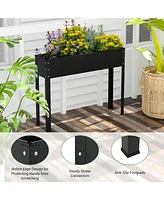 40" Raised Garden Bed with Legs Metal Elevated Planter Box Drainage Hole Backyard
