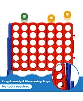 Costway 2 Pcs Giant 4 A Row Jumbo 4-to-Score Game Set W/Storage Carrying Bag for Kids Adult