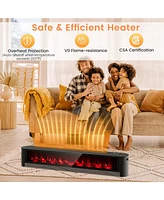 Costway 1400W Electric Baseboard Heater Convection Space Heater with Realistic 3D Flame