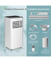 Costway Btu Portable Air Conditioner 3-in-1 Air Cooler with Fan Dehum Sleep Mode