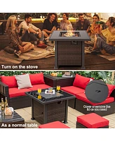 32'' Propane Fire Pit Table 50,000 Btu Square Firepit Heater