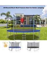 Costway 15FT Trampoline Replacement Safety Enclosure Net Weather-Resistant