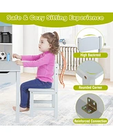 Toddler Craft Table & Chair Set Kids Art Crafts with Paper Roll Holder